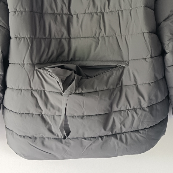 New Calvin Klein Jeans Puffer Hooded Coat Water Resistant Charcoal Grey Size 2XL - Picture 8 of 16